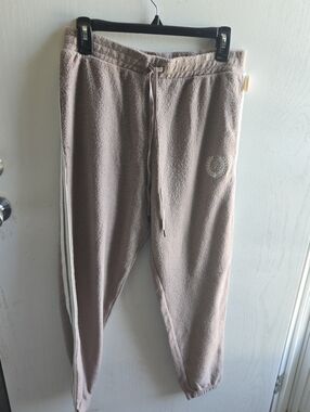 Victoria’s Secret PINK Reverse Fleece High Waist Joggers Pants  M Iced Coffee